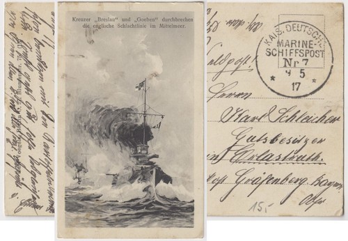 Sms breslau goeben - ak,