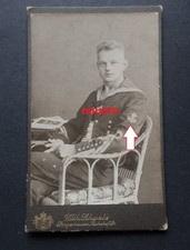 Orig. CDV oto Portrait Kaiserliche Marine Ärmelabzeichen Musiker Sängerhausen