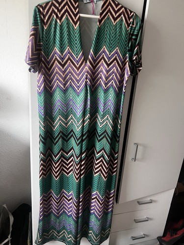 Maxikleid mit zickzack muster - maxikleid,
