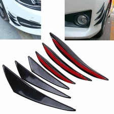 x6 Universal Auto Front Stoßstange Flaps Spoiler Splitter Flügel Canards Schwarz