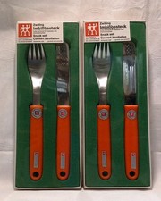 2x ZWILLING Henckels  Imbißbesteck Snack Set Messer Gabel Vintage neuwertig