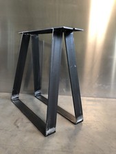 2 Stück Tischbeine Trapez B 700 Schrägstellung Stahl Tischkufen  gebogen Massiv