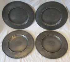 4 Zinn Platzteller antik