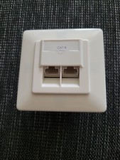  Netzwerkdose Cat6 Datendose Anschlussdose LAN DSL Dose Unterputz cremeweiß 