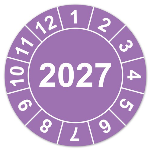 Jahresprüfplaketten 2027 lila