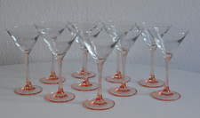 Luminarc France Martinigläser Cocktailglas Gläser flamingo rosa pink Stiel Vtg