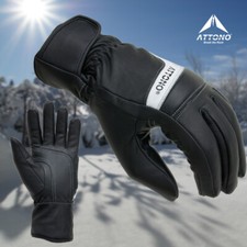 ATTONO Skihandschuhe Leder Ski Racing Winterhandschuhe Winter Lederhandschuhe