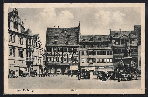 Ansichtskarte coburg markt - ansichtskarte, coburg,
