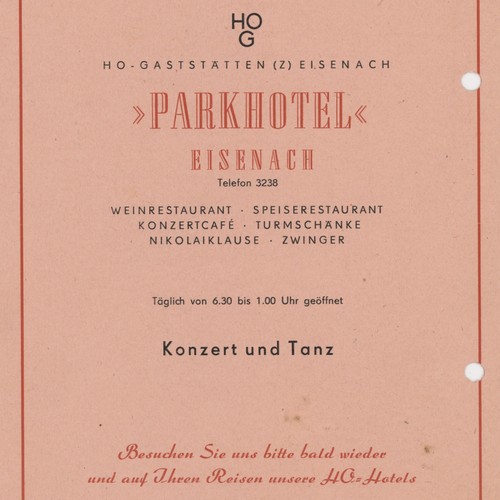 Menükarte ddr hotel auf - menükarte,