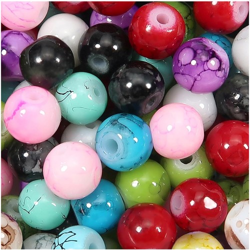 Crackle glasperlen 10mm - crackle, set