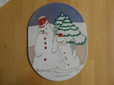 Seidenfensterbild, Fensterbild Schneemann Winter, Seidenmalerei, top erhalten