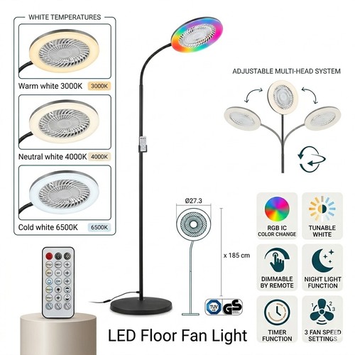 Led stehlampe ventilator - led,