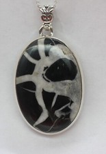 schwarzer Septarin Anhänger