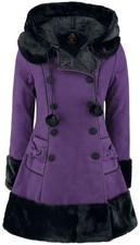 Hell Bunny Wintermantel Damen Sarah Jane Coat lila Rockabilly, Rockwear