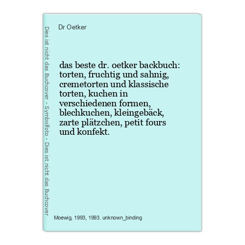 Das beste oetker backbuch - oetker,
