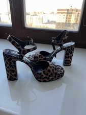 Zara Plateau-Sandalen Leopard, Blockabsatz, Gr. 38