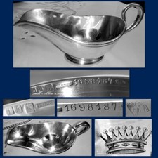 Antike versilberte Sauciere mit Adelskrone von Christofle aus Frankreich