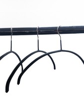 Kleiderbügel - Rutschfest, schwarz gummiert - 360° drehbarer Haken - 40 cm