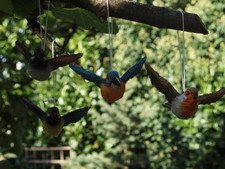 Vogel Deko Figur lebensecht Spatz Meise Eisvogel Rotkehlchen fliegend NEUheit