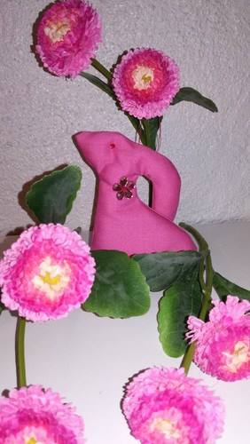 Pink hase stoffdeko - stoffdeko, häschen