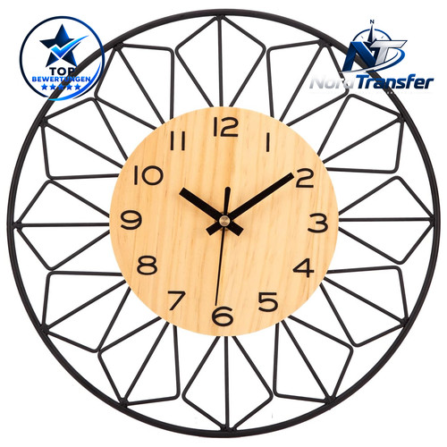 Wanduhr holz metallrahmen - holz,