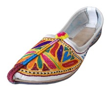 Indische Schuhe Damen handgefertigte Leder Mojaries Jutties flache Schuhe Pun...
