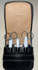 Westfalia Separator Herrenpflege Etui Schwarz Leder Maniküre Set Nagelpflege