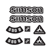 Simson  S50B IFA Electronic Aufkleber  Dekor Premium Retro Schwarz WEISS Dunkel