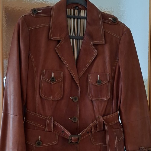 Damen lederjacke braun - damen,