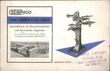 LEIPZIG Sachsen Sempuco Firma Spezialfabrik Graviermaschinen Werbung