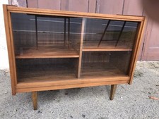 Mid Century Musikschrank Anrichte Kommode Glastüren 60er Top edles Funierbild