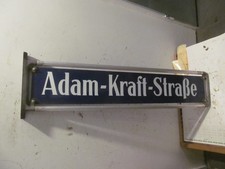 Oldtimer email Straßen MetallSchild Emailschild Emailleschild Adam-Kraft-Straße