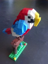 Klemmbausteine Steckbausatz Papagei Vogel Ara 223 Teile in OVP und Beschreibung