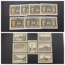 7 x Notgeld -- Stadt GRÜNBERG - ZIELONA GORA / Schlesien -- kompl. & ksfr. -- H1