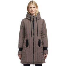 khujo Jerry Neo Damen-Wintermantel Jacke Steppmantel Mantel Winter-Parka Taupe