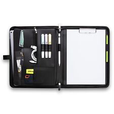 Vebon Schreibmappe Rom DIN A4 Konferenzmappe I Doppelreißverschluss Klemmbrett