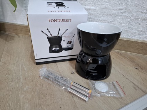 Schokoladenfondue set schwarz - schokoladenfondue-set,