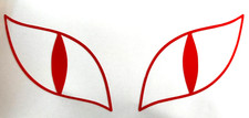 2 Aufkleber Augen Katzenaugen