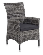 Polyrattan Gartenstuhl Loungesessel XL extra breit Gartensessel Alu wetterfest