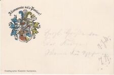 Studentika 1909 Burschenschaft Alemannia Freiburg Studentica Couleurkarte