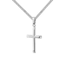 Damen Goldkreuz Anhänger 585 Weißgold mit Kette oder ohne Kette wählbar