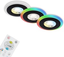 BRILONER Leuchten - 3er Set Einbauleuchten Decke LED, LED Lichtring RGB CCT, Ein