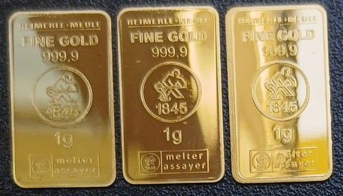 Goldbarren - 3x, 1g