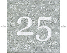 20 Servietten Silberhochzeit