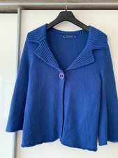 LUISA CERANO Damen Jacke Strickjacke blau Gr. 38 Kaschmir anteil