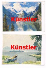 004 Hanns Maurus Konvolut Bayern Chiemsee Ramsau u.a. 4 Künstlerkarten!!