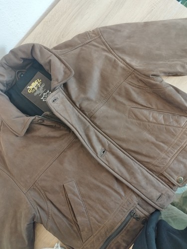 Vintage camel suede lederjacke - camel,