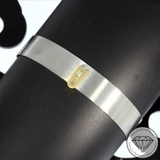 Wert 1200 € Bicolor Brillant Armspange 750 18 Karat Gelb Gold & Stahl xxyy