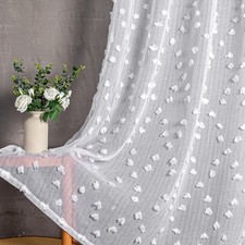 Weiße Voile Gardinen 2er Set