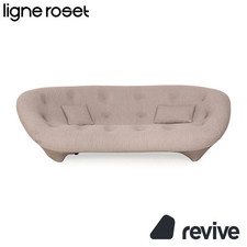 Ligne Roset Ploum Dreisitzer Stoff Sofa Hellgrau